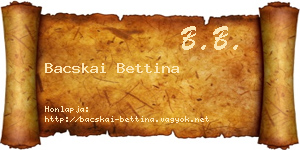 Bacskai Bettina névjegykártya